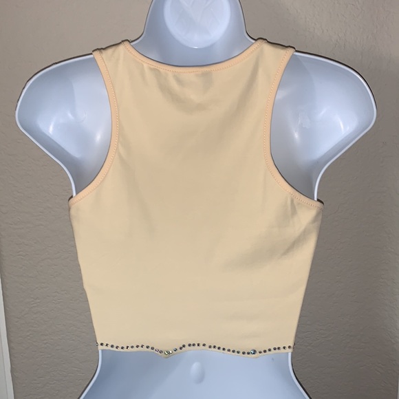 Rhinestone Design Crop Tank - Picture 2 of 4